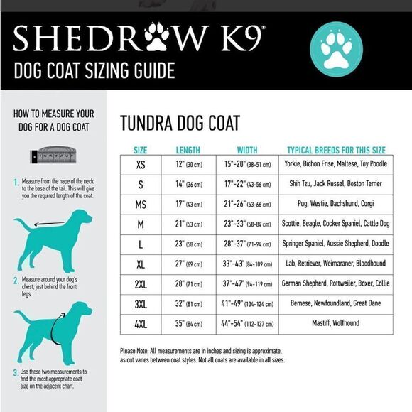 🔥HOST PICK🔥Shedrow K9 Tundra Black Dog Coat MS NWT - Picture 10 of 10